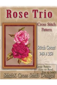 Rose Trio Cross Stitch Pattern