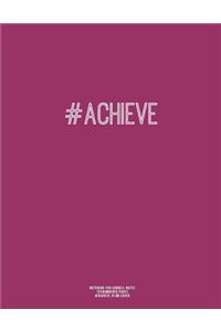 Notebook for Cornell Notes, 120 Numbered Pages, #ACHIEVE, Plum Cover