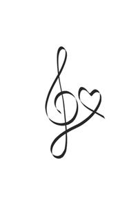 Musik Notenschlüssel Liebe - Notenbuch, Notenlinien, Notizbuch, Notizblock, 120 Seiten, Souvenir Geschenk Buch, auch als Dekoration geeignet zum Geburtstag oder Weihnachten