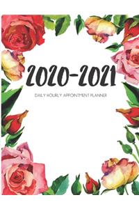 Daily Planner 2020-2021 Watercolor Roses 15 Months Gratitude Hourly Appointment Calendar