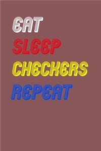 Eat Sleep checkers Repeat Notebook Fan Sport Gift