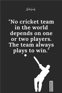 Cricket Notebook Quote 5 Notebook For Cricket Fans and Lovers