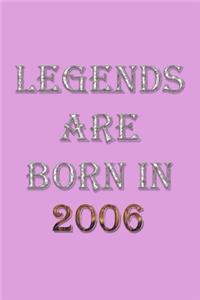 Legends Are Born In 2006 Notebook