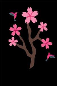 Hummingbird Cherry Blossom Tree Journal Notebook