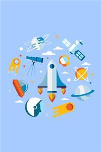 Rocket Ship in Outer Space Journal for the Aspiring Astronaut
