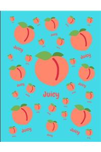 Juicy Peaches Journal Notebook Aqua 150 College Ruled Pages 8.5 X 11