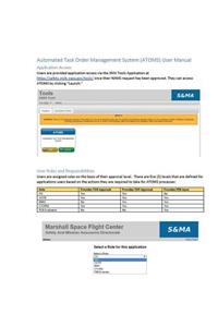 Automated Task Order Management System (Atoms) User Manual