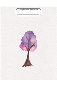 Composition Notebook Watercolor Tree Design Vol 12
