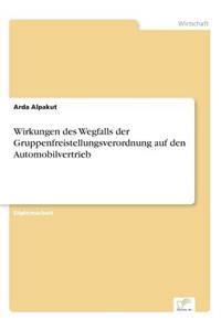Wirkungen des Wegfalls der Gruppenfreistellungsverordnung auf den Automobilvertrieb