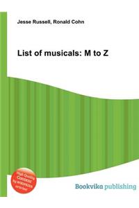 List of Musicals