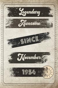 Legendary Awesome Since November 1954 - Birthday Gift for 66 Year Old Men and Women