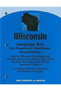 Wisconsin Language Arts Test Preparation Workbook, Second Course