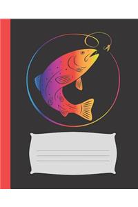 Fishermen's Rainbow Trout Composition Wide-ruled blank line School Notebook