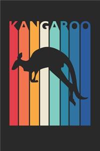 Vintage Kangaroo Notebook - Gift for Animal Lover - Colorful Kangaroo Diary - Retro Kangaroo Journal