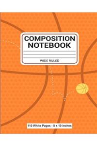 Composition Notebook Wide Ruled 110 White Pages 8x10 inches
