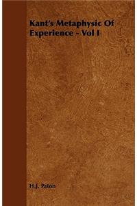 Kant's Metaphysic Of Experience - Vol I