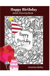 Happy Birthday Adult Coloring Book
