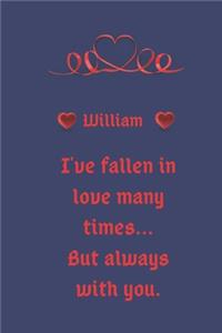 I love you William notebook/journal valentine gift