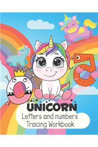 Unicorn Letters and numbers Tracing workbook