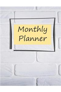 Monthly Planner: 8.5x11" Yearly Planner 12 months Calendar Without Specific Year and 5 Pages of Weekly Planner of Each Month Organizer Large Print Large Book To Do L