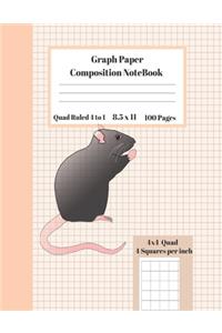 Graph Composition Notebook 4 Squares per inch 4x4 Quad Ruled 4 to 1 / 8.5 x 11 100 Sheets