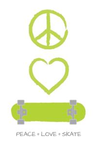 Peace Love and Skate Notebook for Skateboarders