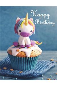 Happy Birthday: Large Print Discreet Internet Website Password Organizer, Unicorn Themed Birthday Gifts for Girls, Kids, Teens, Women, Wife, Girlfriend, Sister, Mom, Grandma, Best Friend, Co-Worker, Book Size 8 1/2 X 11