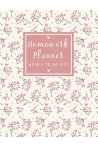 Homework Planner Weekly to Do List