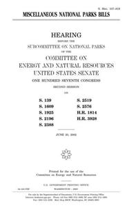 Miscellaneous National Parks Bills
