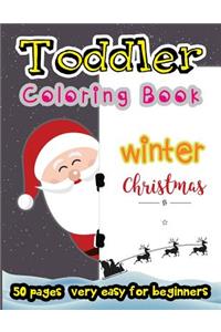 Winter Christmas Toddler Coloring Book 50 Pages very easy for beginners