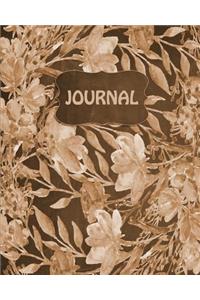 Chalkboard Watercolor Flowers Bullet Dot Grid Journal (Brown)