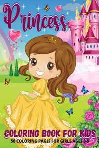 Princess Coloring Book For Girls Ages 3-9