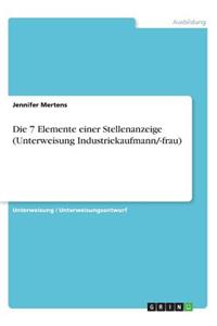 Die 7 Elemente einer Stellenanzeige (Unterweisung Industriekaufmann/-frau)