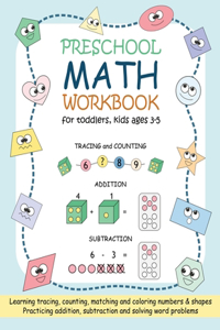 Preschool Math Workbook for Toddlers, Kids Ages 3-5