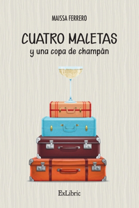 Cuatro maletas y una copa de champán
