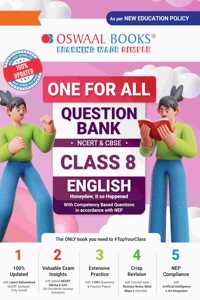 Oswaal One for All Question Bank Ncert and Cbse, Class-8 English (for 2024 Exam)