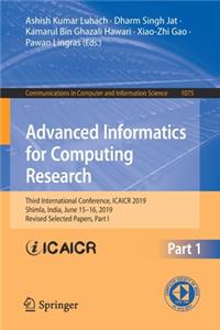 Advanced Informatics for Computing Research