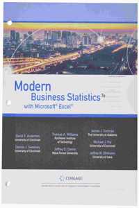 Bundle: Modern Business Statistics with Microsoft Excel, Loose-Leaf Version, 7th + Mindtap, 2 Terms Printed Access Card