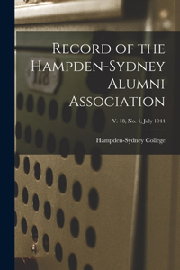 Record of the Hampden-Sydney Alumni Association; v. 18, no. 4, July 1944