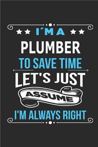 I`m a plumber To save time let´s just assume I´m always right