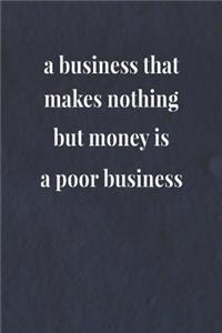 A Business That Makes Nothing But Money Is A Poor Business