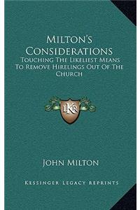 Milton's Considerations