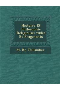 Histoire Et Philosophie Religieuse