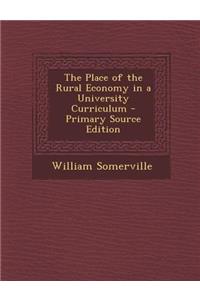 Place of the Rural Economy in a University Curriculum