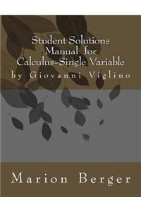 Student Solutions Manual for Calculus Single Variable by Giovanni Viglino
