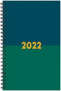 Navy and Green 2022 6.5 X 8.5 Softcover Weekly Planner