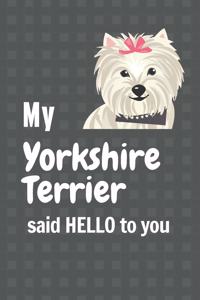 My Yorkshire Terrier said HELLO to you
