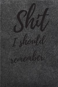 Shit I should remember
