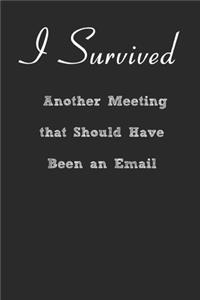 I Survived Another Meeting that Should Have Been an Email Lined Notebook Journal