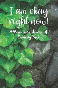 I am okay right now! Affirmations Journal & Coloring Book